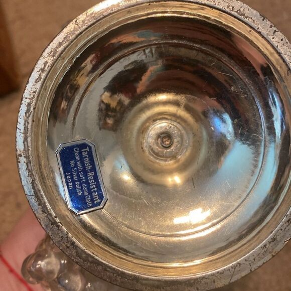 Vintage Silver-Plated Two Glass Grape Clusters Condiment Holder - Picture 4 of 4